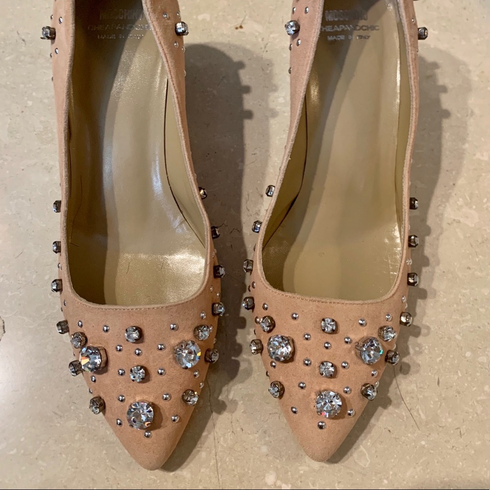 Floor Sample Moschino Big Crystal Suede Pumps 37